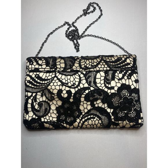Inc International Concepts Women's Lily Lace Clutch Black Lace Over Cream Body - Picture 5 of 7